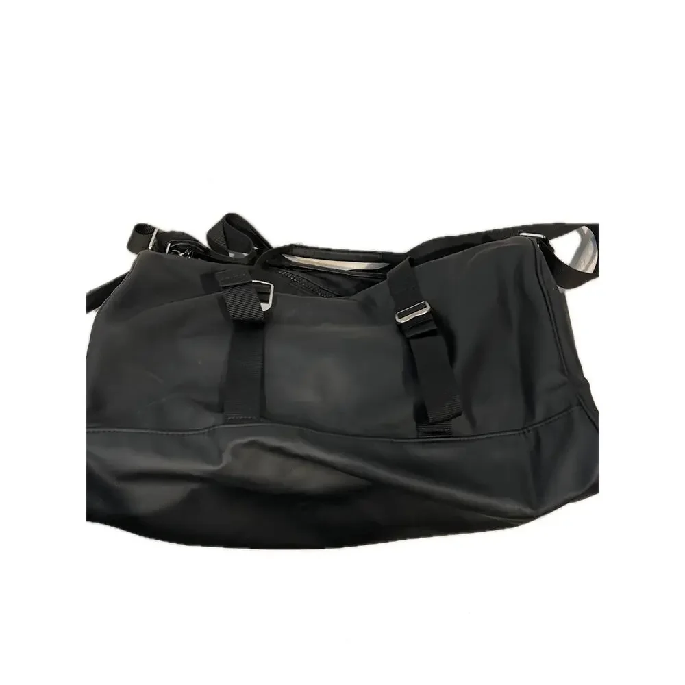 Polyester Faux Leather Black Duffel Bag 18